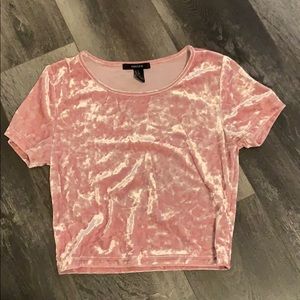 Velvet pink crop too